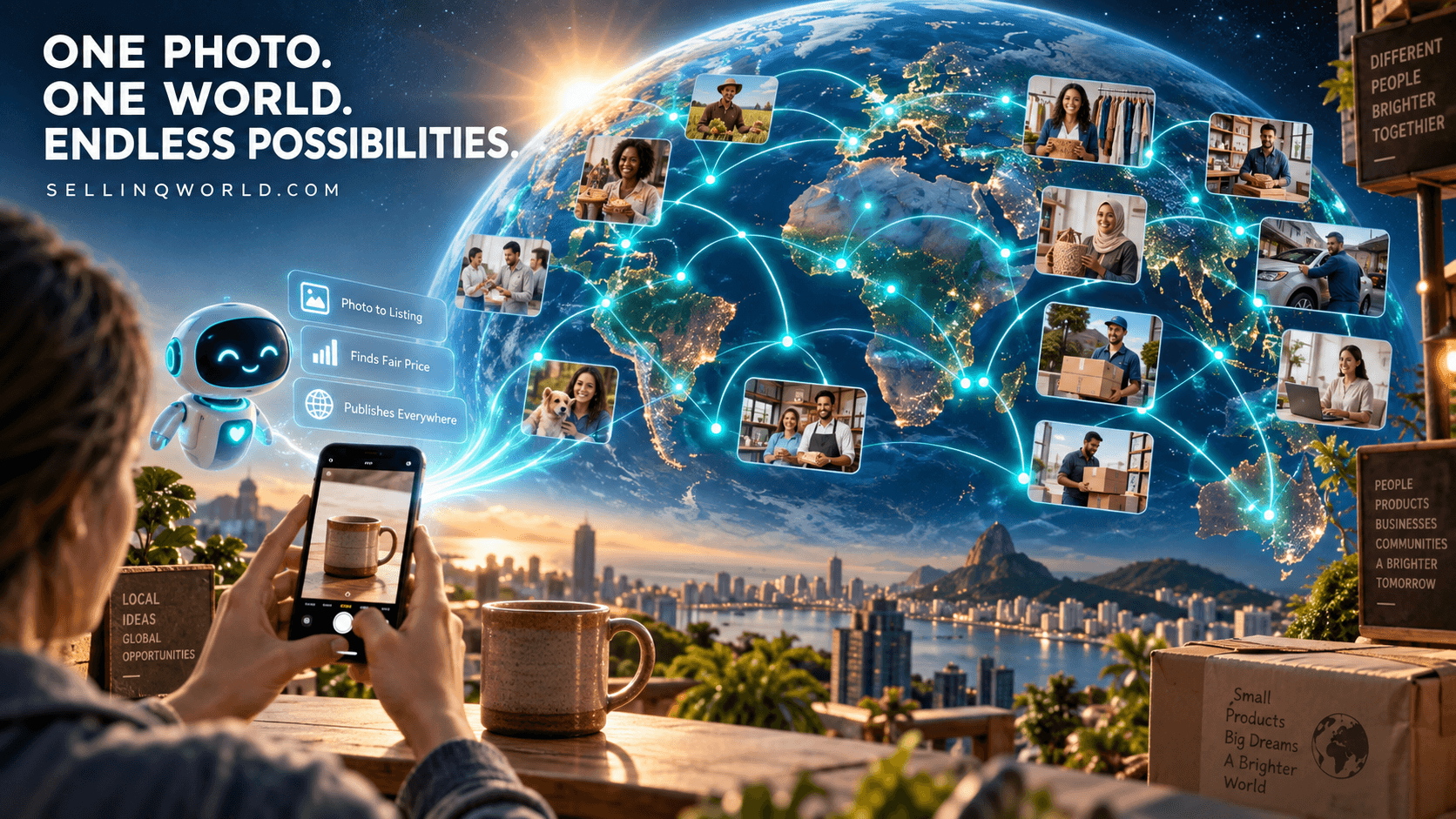 One photo. One world. Endless possibilities. SELLINQWORLD.COM